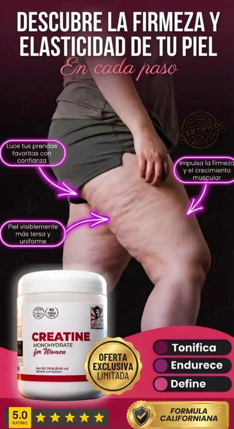 Creatina Premium para Mujer con Colágeno y BCAAs: Fuerza, Tono y Elasticidad
